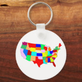 USA Patchwork Map Schlüsselanhänger (Vorderseite)