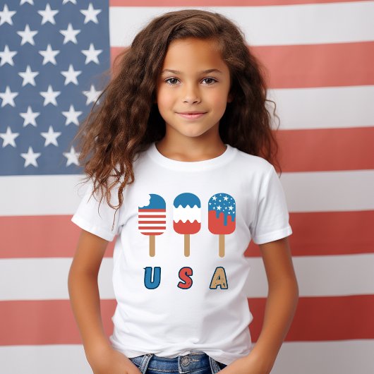 USA Patriot July 4 Independence Day Popcles T-Shirt