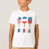 USA Patriot July 4 Independence Day Popcles T-Shirt (Vorderseite)