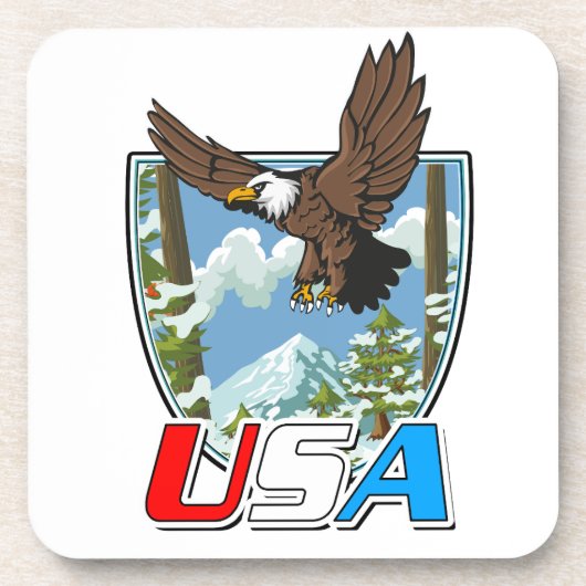 USA Patriot Logo Getränkeuntersetzer (Vorderseite)