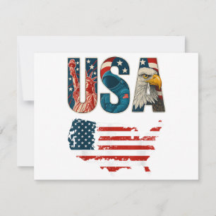 USA Patriotic 4. Juli America Flaggenfreiheit Einladung
