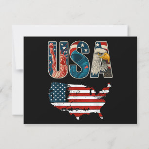 USA Patriotic 4. Juli America Flaggenfreiheit Feiertagskarte