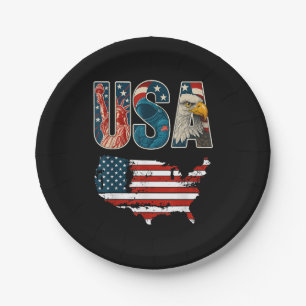 USA Patriotic 4. Juli America Flaggenfreiheit Pappteller