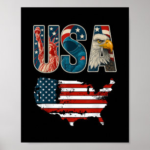 USA Patriotic 4. Juli America Flaggenfreiheit Poster