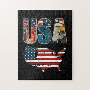 USA Patriotic 4. Juli America Flaggenfreiheit Puzzle
