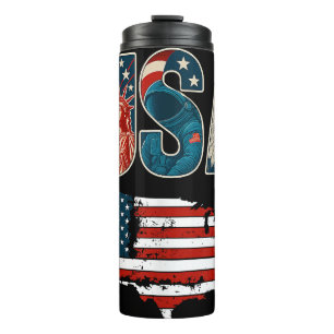 USA Patriotic 4. Juli America Flaggenfreiheit Thermosbecher
