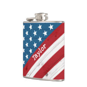 USA Patriotic 4. Juli Rustic Wood American Flag Flachmann (Links)