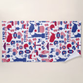 USA Patriotic 4. Juli Strandtuch (Vorderseite)