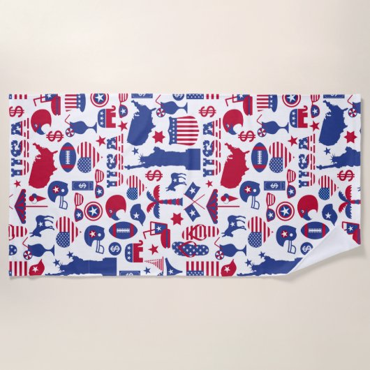 USA Patriotic 4. Juli Strandtuch (Vorderseite)