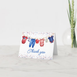 USA Patriotic All American Baby Red White and Blue Dankeskarte