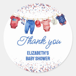 USA Patriotic All American Baby Red White and Blue Runder Aufkleber