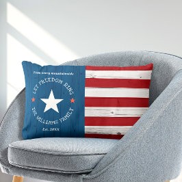 USA Patriotic American Flag Country Rustic Wood Lendenkissen