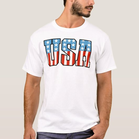 USA Patriotic American Flag Emblem T-Shirt (Vorderseite)