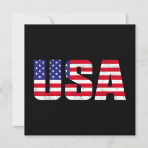 USA Patriotic American Flag for Men Women Kids Boy Einladung