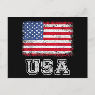 USA Patriotic American Flag for Men Women Kids Boy Feiertagspostkarte