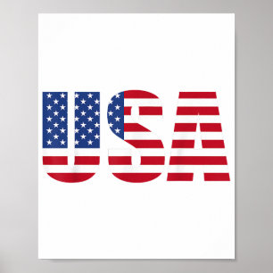 USA Patriotic American Flag for Men Women Kids Boy Poster
