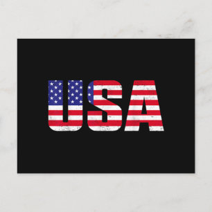 USA Patriotic American Flag for Men Women Kids Boy Postkarte