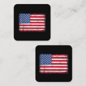USA Patriotic American Flag for Men Women Kids Boy Quadratische Visitenkarte (Vorne/Hinten)