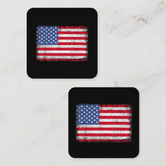 USA Patriotic American Flag for Men Women Kids Boy Quadratische Visitenkarte (Vorne/Hinten)