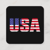 USA Patriotic American Flag for Men Women Kids Boy Quadratische Visitenkarte (Rückseite)