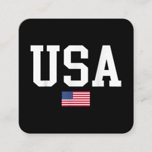 USA Patriotic American Flag for Men Women Kids Boy Quadratische Visitenkarte
