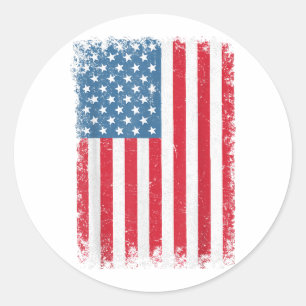 USA Patriotic American Flag for Men Women Kids Boy Runder Aufkleber