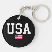 USA Patriotic American Flag for Men Women Kids Boy Schlüsselanhänger (Rückseite)