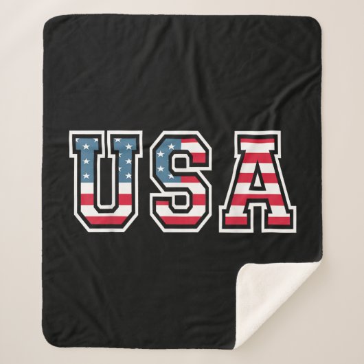 USA Patriotic American Flag for Men Women Kids Boy Sherpadecke (Vorderseite)