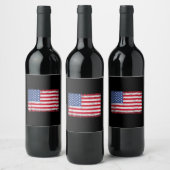 USA Patriotic American Flag for Men Women Kids Boy Weinetikett (Flaschen)