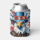 USA Patriotic Bald Eagle Floral Dosenkühler (Kanne Vorderseite)