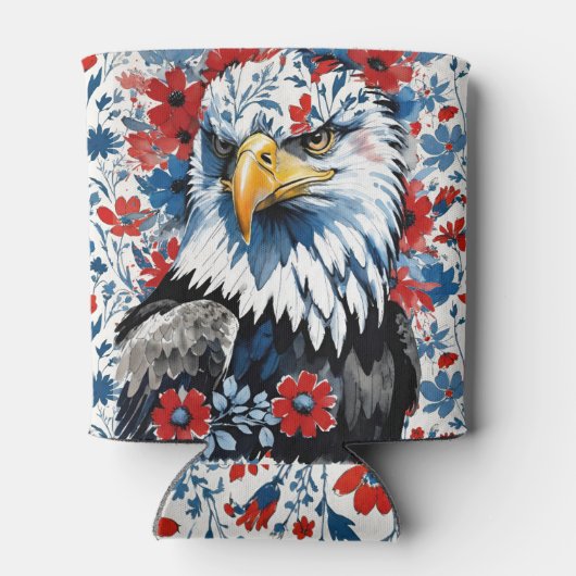 USA Patriotic Bald Eagle Floral Dosenkühler (Rückseite)