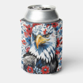 USA Patriotic Bald Eagle Floral Dosenkühler (Kanne Rückseite)