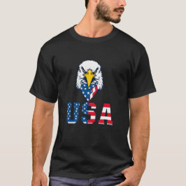 USA Patriotic Bald Eagle mit amerikanischer Flagge T-Shirt