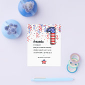 USA Patriotic Balloon 1. Geburtstag Einladung Flyer (Einzeln)