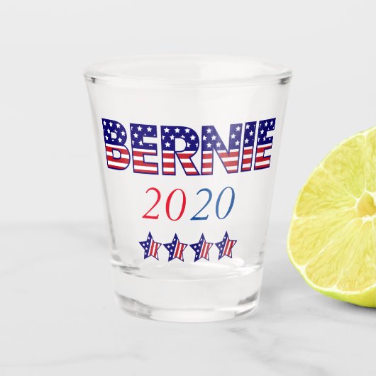 USA Patriotic Bernie 2020 Schnapsglas (Vorderseite)