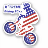 USA Patriotic Biking BMX Aufkleber (Vorderseite)