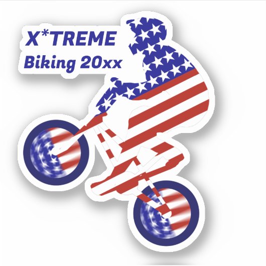 USA Patriotic Biking BMX Aufkleber (Vorderseite)