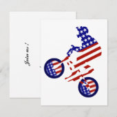 USA Patriotic Biking BMX Einladung (Vorne/Hinten)