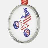 USA Patriotic Biking BMX Ornament Aus Metall (Links)