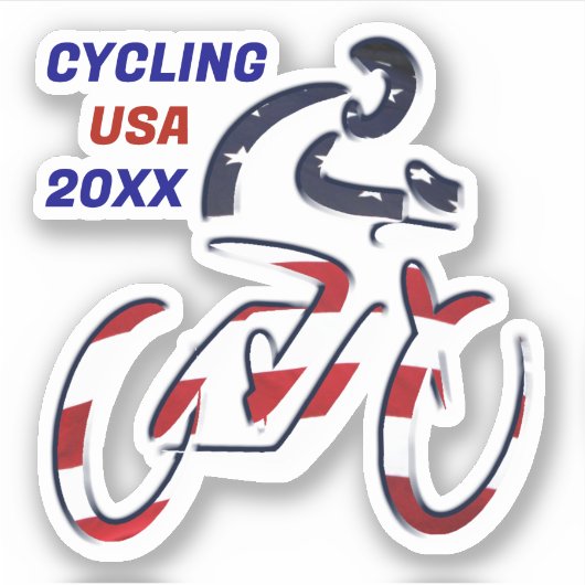 USA Patriotic Biking CYCLING Aufkleber (Vorderseite)