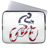 USA Patriotic Biking CYCLING Laptopschutzhülle (Vorderseite)