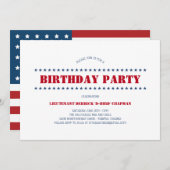 USA Patriotic Birthday Party Einladung (Vorne/Hinten)