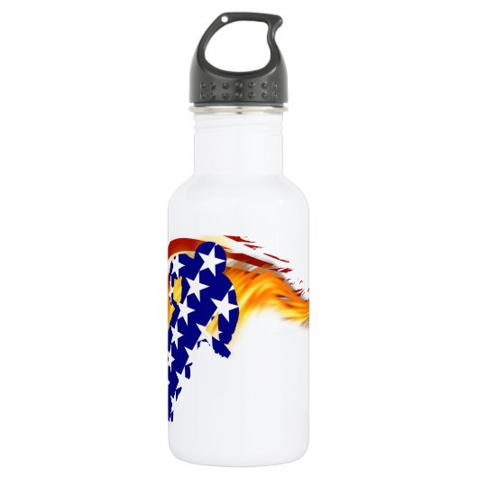 USA Patriotic BMX / DIRT BIKING Trinkflasche (Vorderseite)