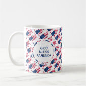 USA Patriotic Custom Monogram GOD BLESS AMERICA Kaffeetasse (Links)