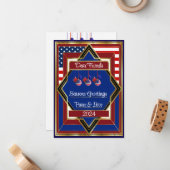 USA Patriotic Deko Weihnachtskarte Mitteilungskarte (Vorderseite/Rückseite Beispiel)