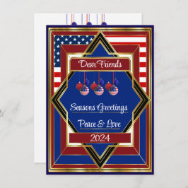 USA Patriotic Deko Weihnachtskarte Mitteilungskarte