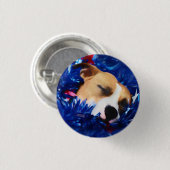 USA Patriotic Dog American Pit Bull Terrier Button (Vorne & Hinten)