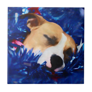 USA Patriotic Dog American Pit Bull Terrier Fliese