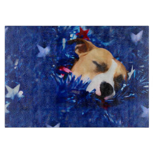 USA Patriotic Dog American Pit Bull Terrier Schneidebrett