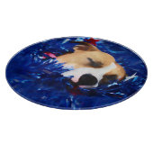 USA Patriotic Dog American Pit Bull Terrier Schneidebrett (Ecke)